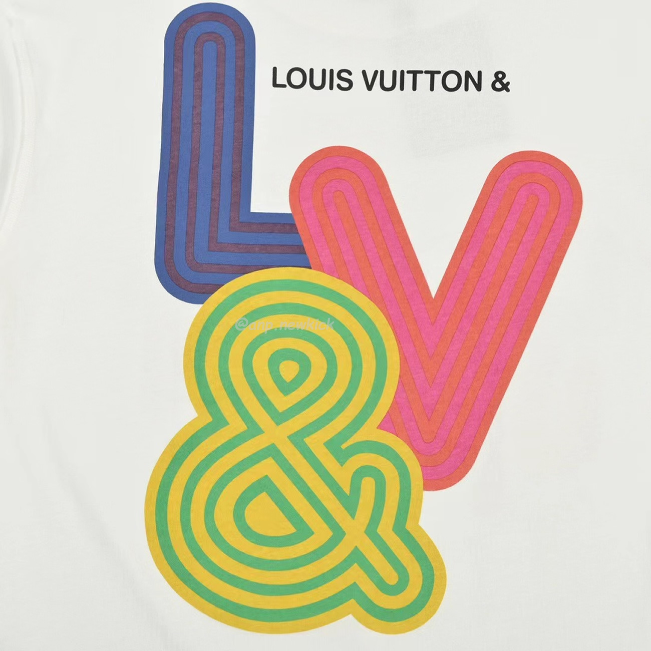 Louis Vuitton Colorful Letter Printed Short Sleeves T Shirt (2) - newkick.app